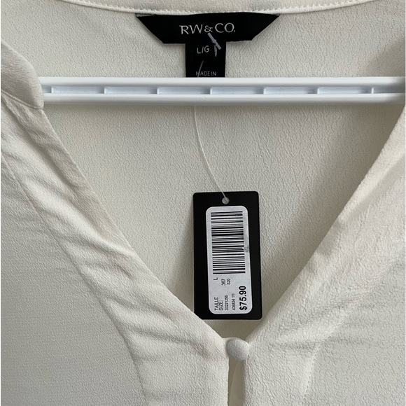 RW&co Tie Front 3/4 Sleeve Blouse - Picture 3 of 7